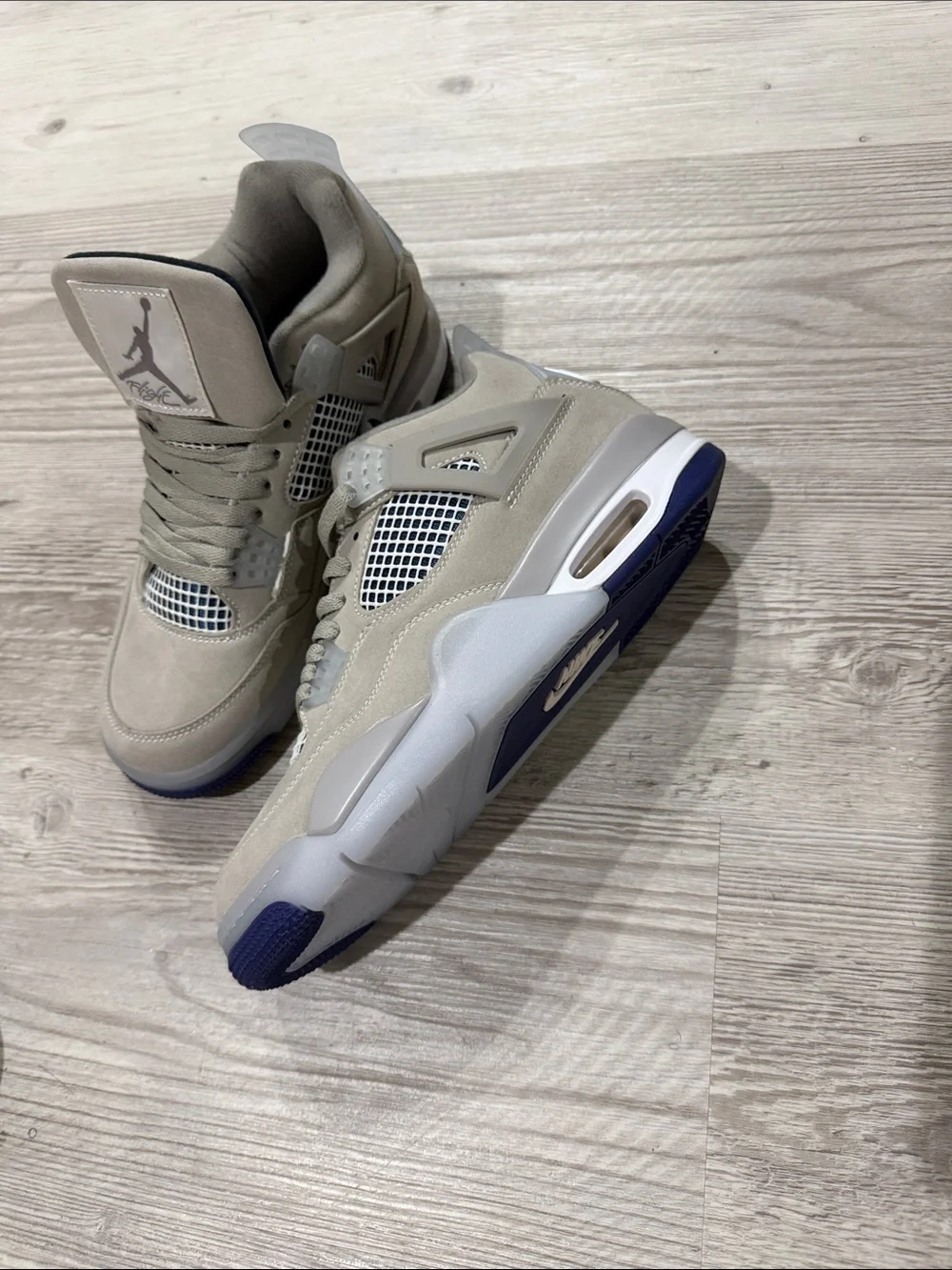 Jordan Men’s Sneakers in Light Taupe with Navy Accents